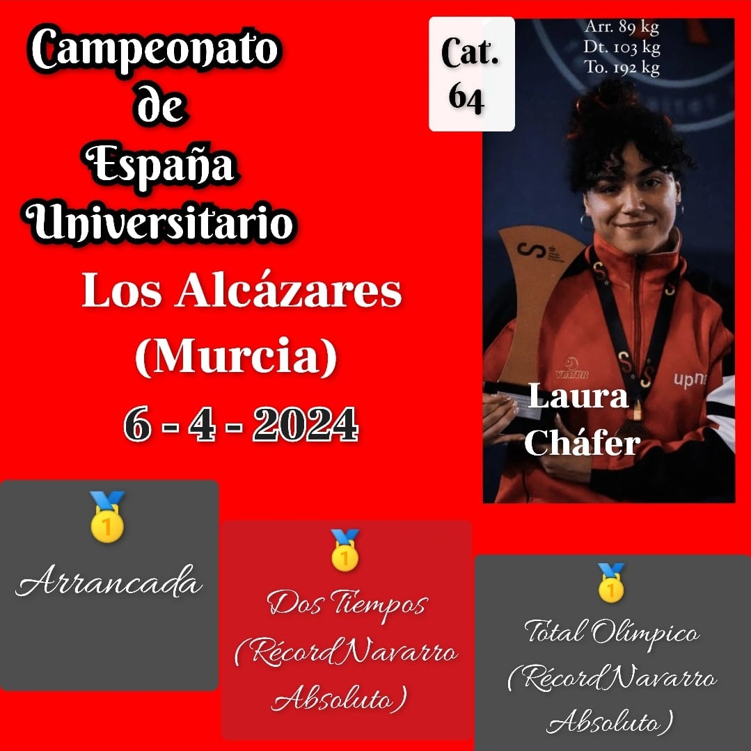 Cuatro oros, dos platas y varios r&eacute;cords navarros en el Campeonato de Espa&ntilde;a Universitario 2024